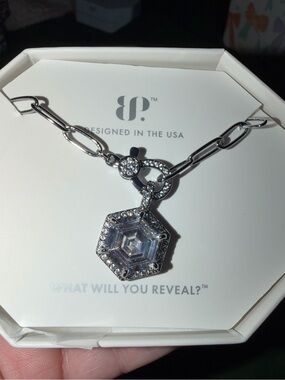 Bomb Party Necklace-Could You Stay Forever? Diamond CZ on Hematite